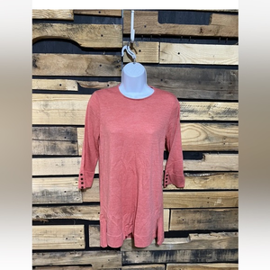 J. Jill 100% Merino Wool Tunic‎ Sweater In Pink Size Small